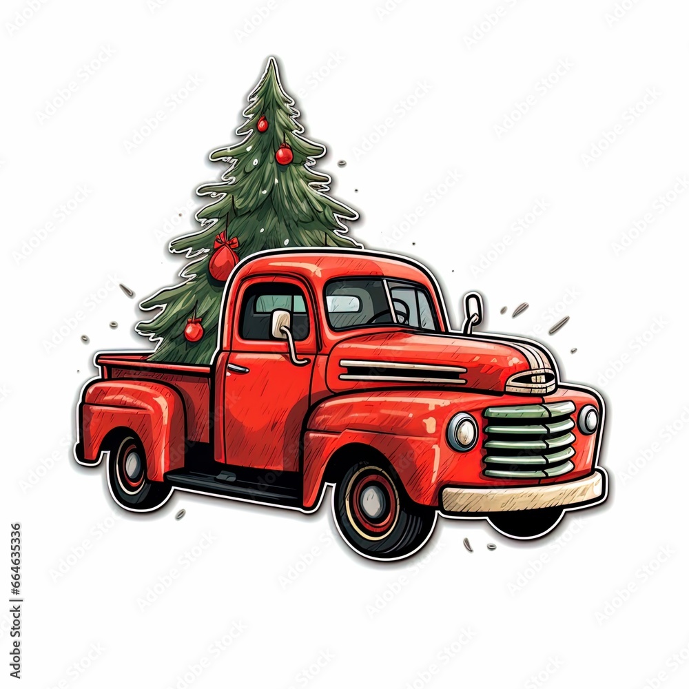 christmas red truck