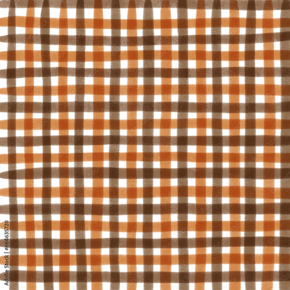 Brown Beige Gingham Check Hand Drawn Background Brown Beige Gingham Check Hand Drawn Background
