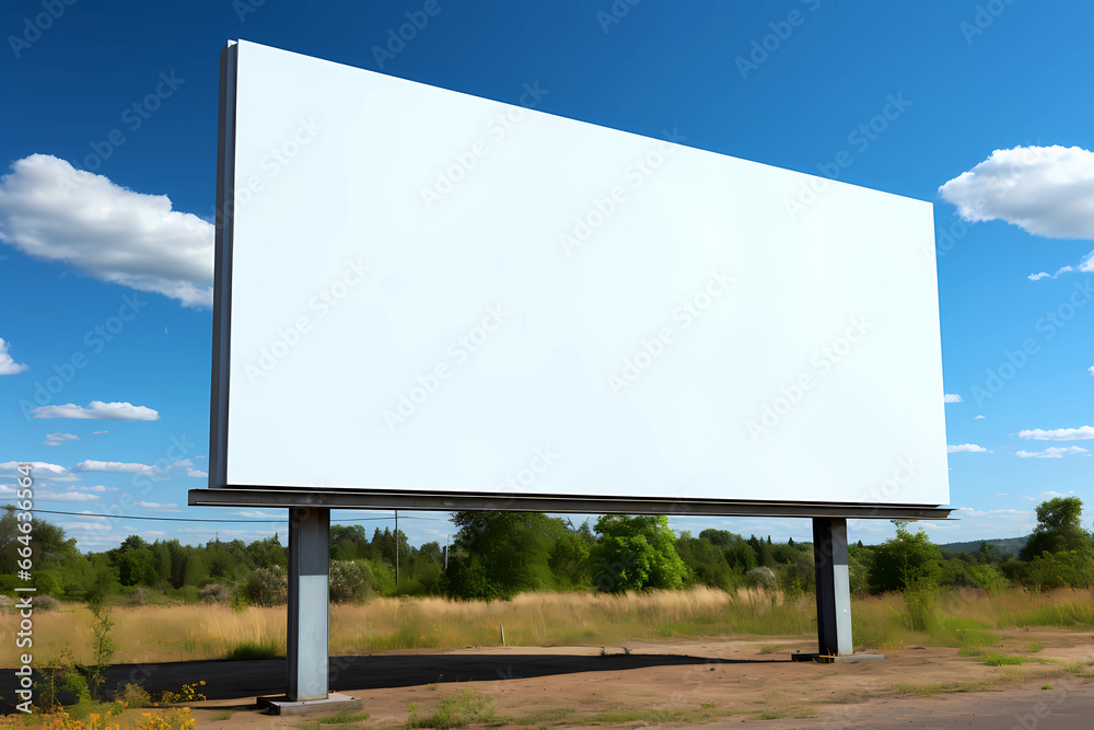 Billboard mockup outdoors, Outdoor advertising poster on the street for advertisement street city. With clipping path on screen Billboard mockup outdoors, Outdoor advertising poster on the street for advertisement street city. With clipping path on screen