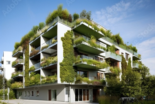 Energy-efficient residential building. Generative AI © James