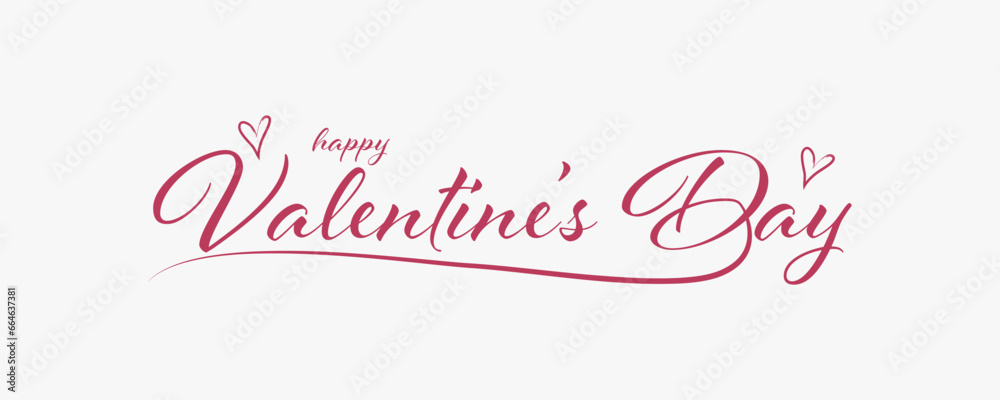 Happy Valentine's Day horizontal banner template . Vector illustration
