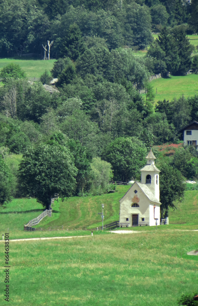 A small church in the mountains.