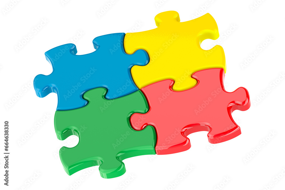 Autism colour puzzles. 3D rendering isolated on transparent background Autism colour puzzles. 3D rendering isolated on transparent background