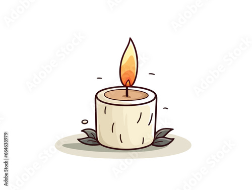 Doodle Candle in remembrance, cartoon sticker, sketch, vector, Illustration, minimalistic
