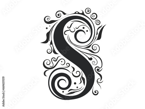 Doodle Number Tattoo, cartoon sticker, sketch, vector, Illustration, minimalistic