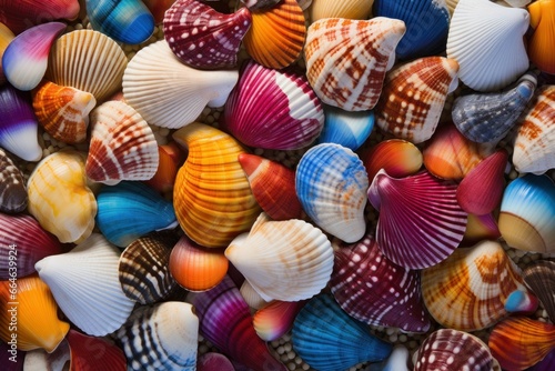 Intricate Colorful seashell. Ocean travel marine. Generate Ai