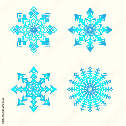 Beautiful openwork stylized snowflakes for festive decoration