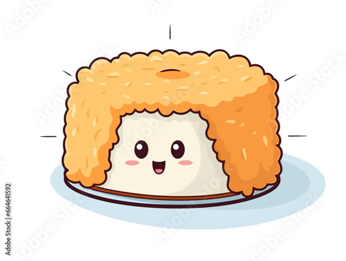 Doodle Kunafa, cartoon sticker, sketch, vector, Illustration, minimalistic