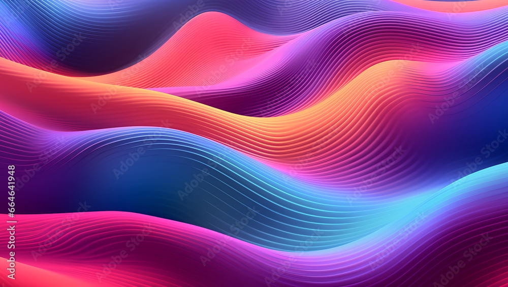 Fototapeta premium Vibrant colorful wave lines background