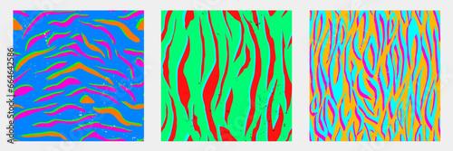 Neon animal prints with scratches
