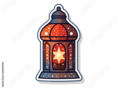Doodle Moroccan lamp, cartoon sticker, sketch, vector, Illustration, minimalistic