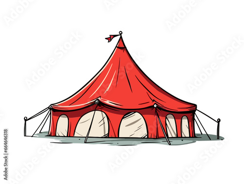 Doodle VIP tent, cartoon sticker, sketch, vector, Illustration, minimalistic