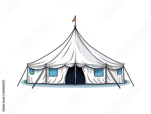 Doodle VIP tent, cartoon sticker, sketch, vector, Illustration, minimalistic