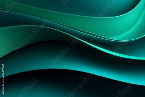 Green and teal moving wallpaper. Modern 3D shaded backdrop with blank area. Generative AI