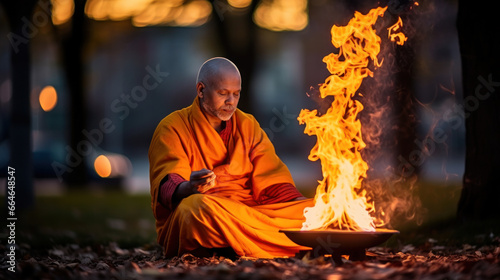 Buddhist monks meditate to calm the mind.