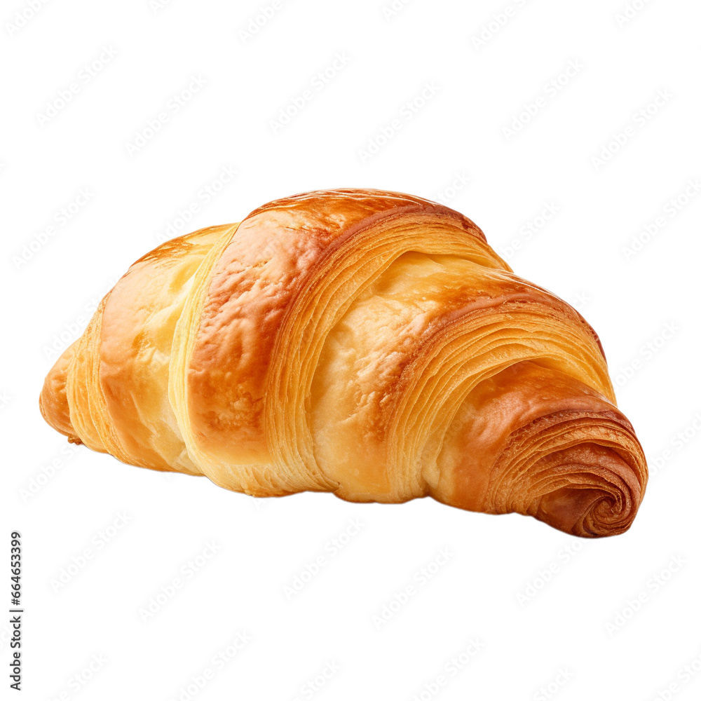 freshly baked croissant isolated on white background, ai generated freshly baked croissant isolated on white background, ai generated