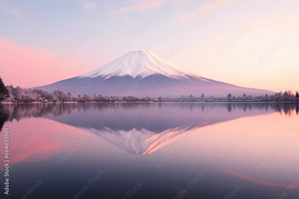 Tranquil Dawn at Mount Fuji