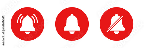 Red notification bell icon set
