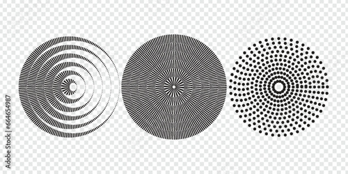 Halftone circular dotted frames set. Circle dots isolated on the white background. Logo design element for medical, treatment, cosmetic. circle vector. eps 10 photo