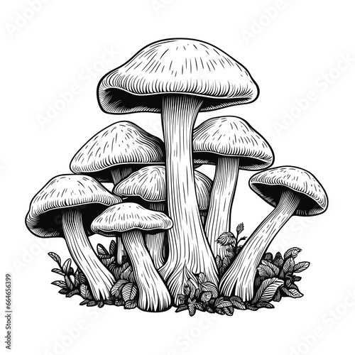 Hand Drawn Sketch Mushroom Illustration 