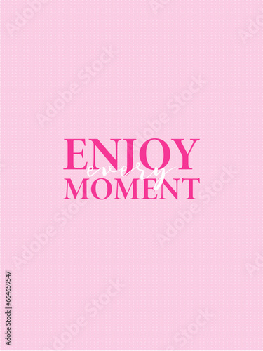 Affirmation pink barbie style background vector. Wallpaper design with text. Illustration for prints, wall art, cover, poster, banner