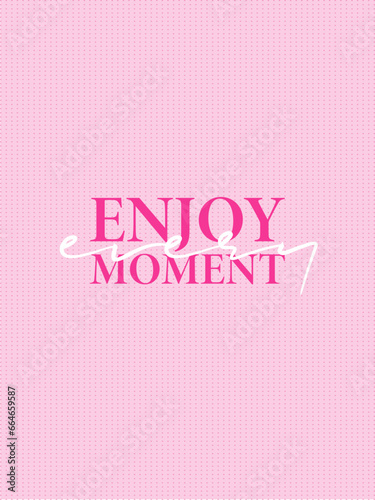 Affirmation pink barbie style background vector. Wallpaper design with text. Illustration for prints, wall art, cover, poster, banner