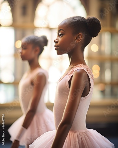 African american teen two ballerina girlfriends