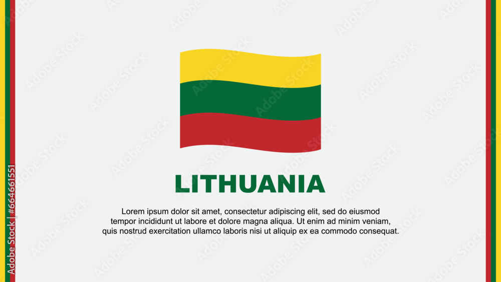Obraz premium Lithuania Flag Abstract Background Design Template. Lithuania Independence Day Banner Social Media Vector Illustration. Lithuania Cartoon