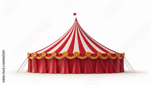 circus tent, carnival tent isolated on white background. generative ai