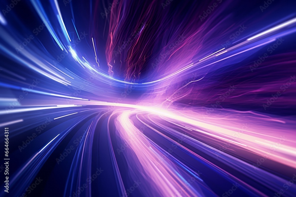 Abstract radiant light rays creating a dynamic sense of speed and movement in vibrant blue and pink hues Abstract radiant light rays creating a dynamic sense of speed and movement in vibrant blue and pink hues