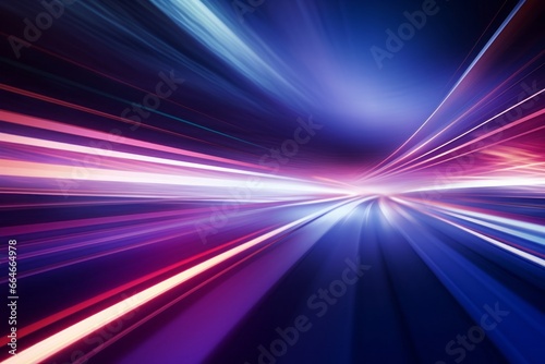 Abstract radiant light rays creating a dynamic sense of speed and movement in vibrant blue and pink hues