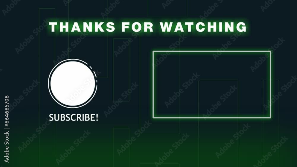 end screen video for YouTube streamer gamer with neon green