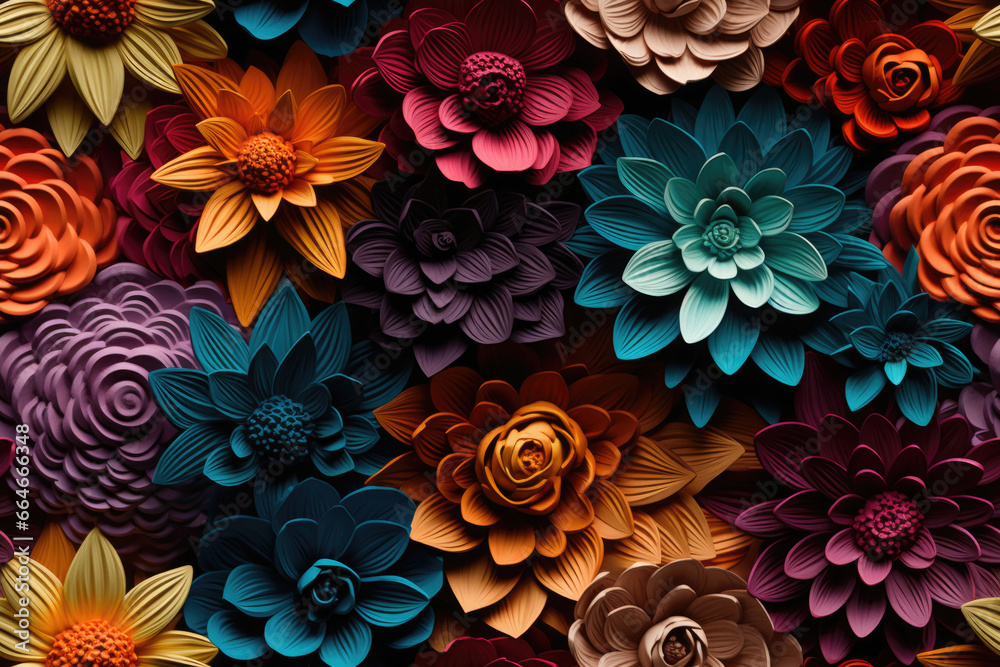 seamless pattern - texture of colorful plastic flowers seamless pattern - texture of colorful plastic flowers