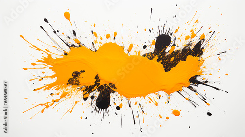 Orange and black paint splahes