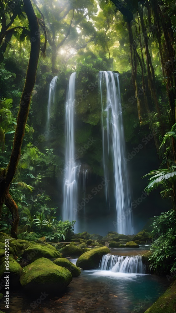 waterfall in the forest waterfall in the forest