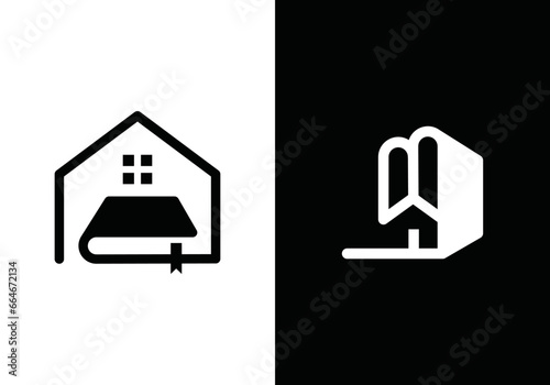 creative book house logo design vector illustration	
