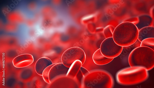 red cells flowing through vein