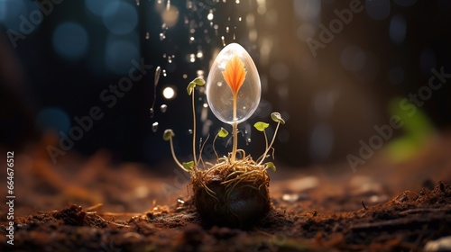 Witness the magical transformation of a seed sprouting into a young plant.