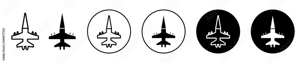 Military aircraft icon. Defense air fighter plane symbol set. Millitary airplane or aircraft vector sign. Combat Uav drone line logo Military aircraft icon. Defense air fighter plane symbol set. Millitary airplane or aircraft vector sign. Combat Uav drone line logo
