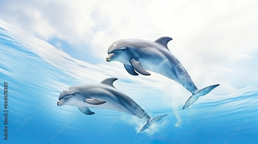 Fototapeta premium dolphin jumping in the water