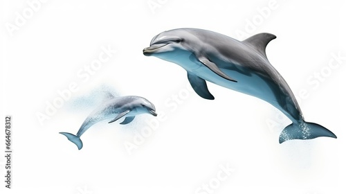 dolphin jumping isolated on white © Barbara Taylor
