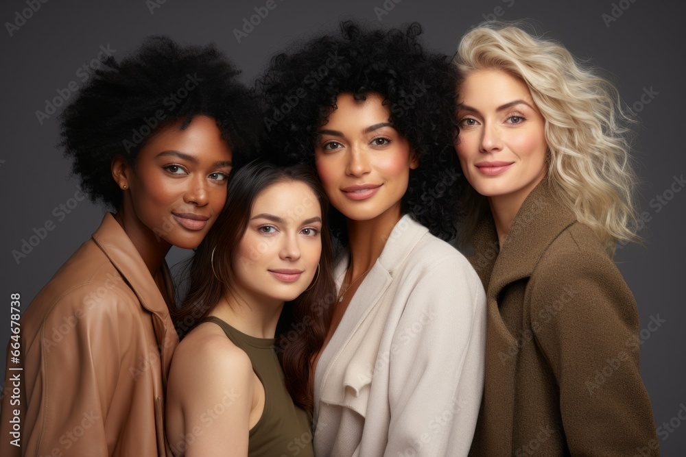 A group of different women. Background with selective focus and copy space A group of different women. Background with selective focus and copy space