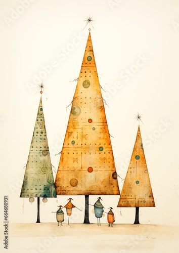 birds standing tree desert stilts silver yellow spores floating air large triangular shapes textures tall trees gray anthropomorphic britt marling photo