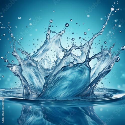 clear blue water splash illustration