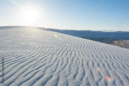 perfect ripples on a white sand dune