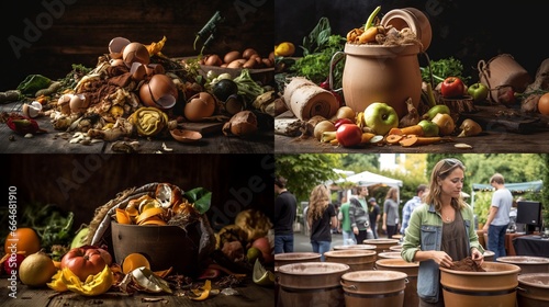 Festive Table Delights: Autumnal Floral Decor, Fruits, and Sweet Desserts, generative AI