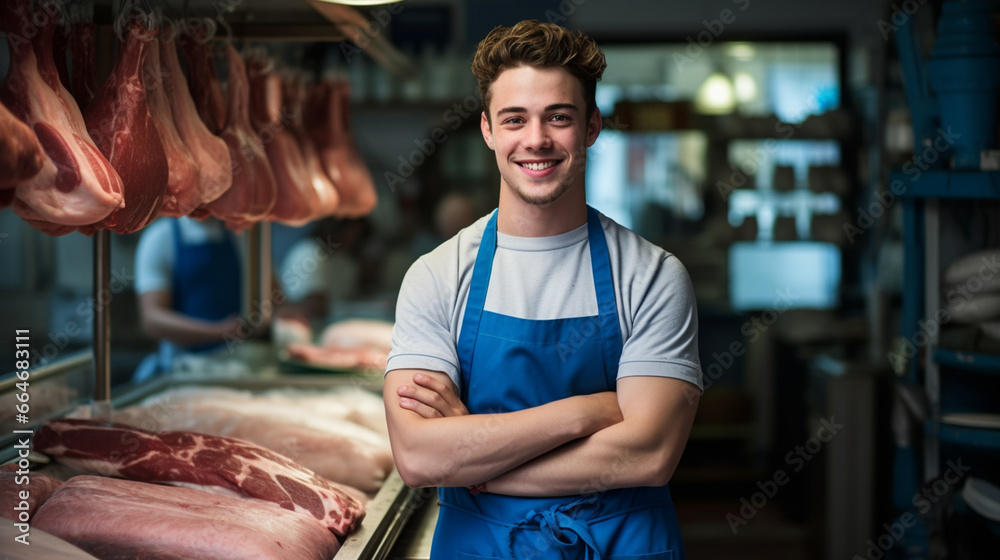 butcher at the market. Generative AI