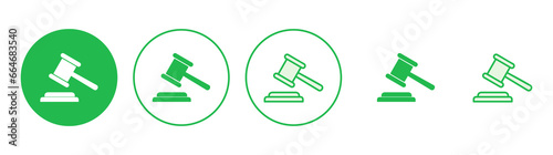 Gavel icon set. judge gavel icon vector. law icon vector. auction hammer