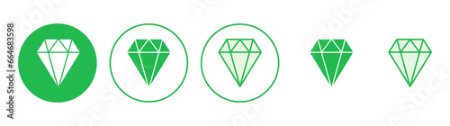 Diamond icon set. diamond gems vector icon.