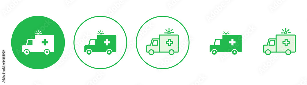 Ambulance icon set. ambulance truck icon vector. ambulance car Ambulance icon set. ambulance truck icon vector. ambulance car